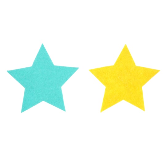 Blue &#x26; Yellow Star Felt Shapes, 15ct. by Creatology&#x2122;